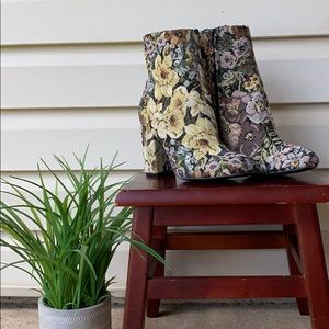Urban Outfitters Emma Floral Jacquard Ankle Boot